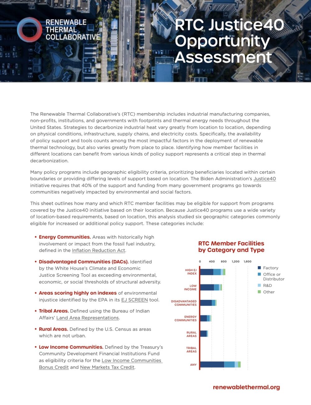 RTC Justice40 Opportunity Assessment - Renewable Thermal Collaborative