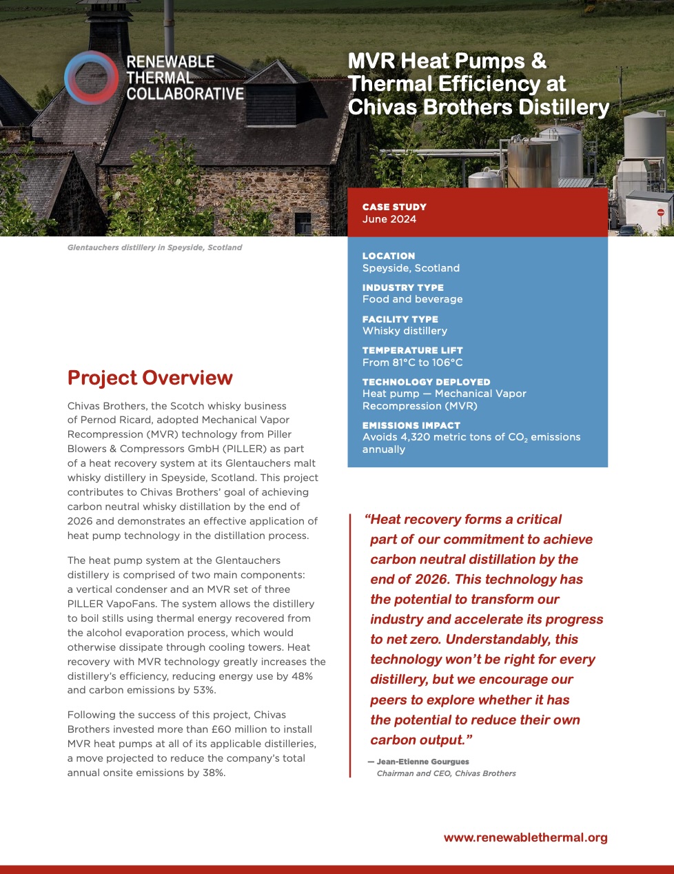 Case Study MVR Heat Pumps & Thermal Efficiency at Chivas Brothers